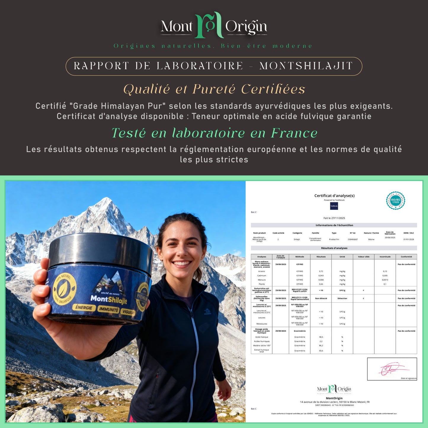 MontShilajit : Résine Pure de l'Himalaya, Testée en Laboratoire, 100% Naturel.